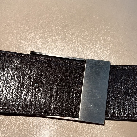 Stephane Kelian Black Leather Belt with Brushed Silver Buckle main image 4